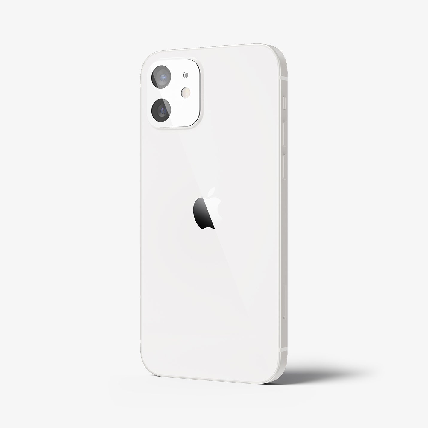 AGL02461 - iPhone 12 Mini Optik Lens Protector in White showing the back of device with lens protector installed