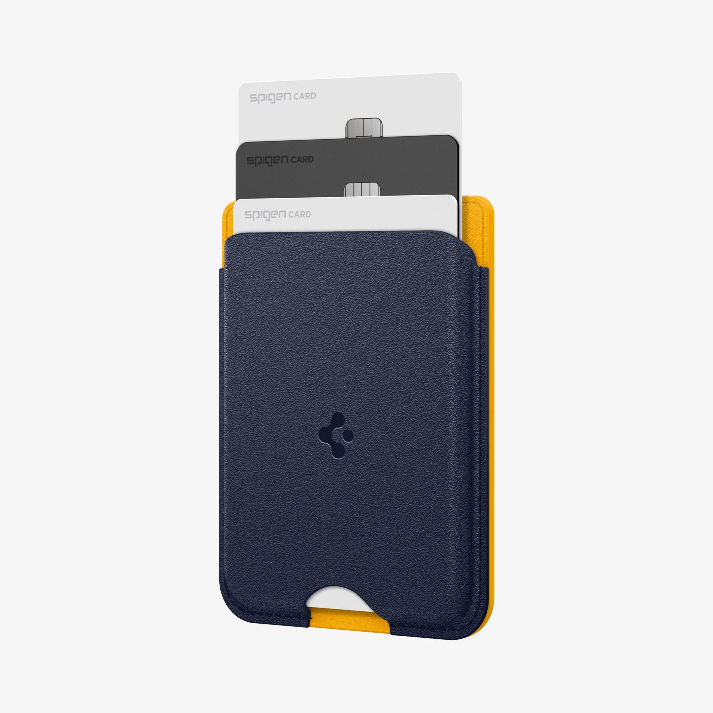 AFA09209 - Galaxy S25 Case MagSafe Card Holder Nano Pop (MagFit) in Blueberry Navy showing the front, partial side with 3 cards inserted