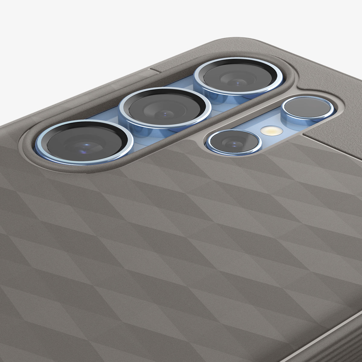 ACS09055 - Galaxy S25 Ultra Case Parallax (MagFit) in Ash Gray showing the partial back, lens camera zoomed in