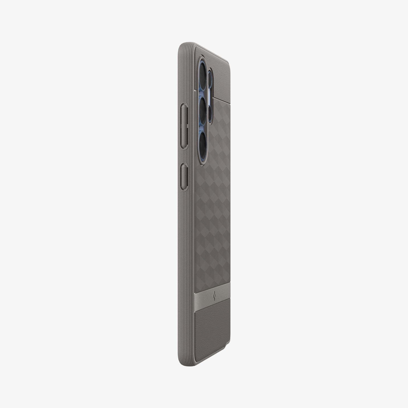 ACS09055 - Galaxy S25 Ultra Case Parallax (MagFit) in Ash Gray showing the partial back and side