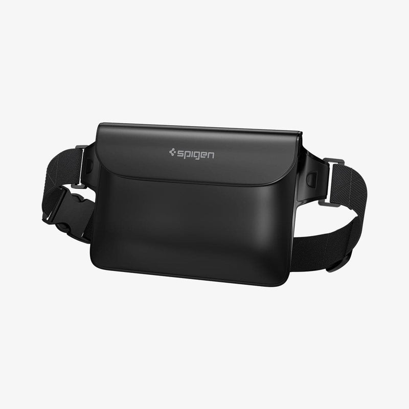 AMP04532 - AquaShield Waterproof Waist Bag A620 in Black showing the front with partial side of the strap