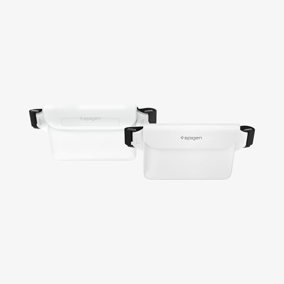 AMP06022 - AquaShield Waterproof Waist Bag (2 Pack) A620 in Snow White showing the top and partial front of both translucent and opaque type