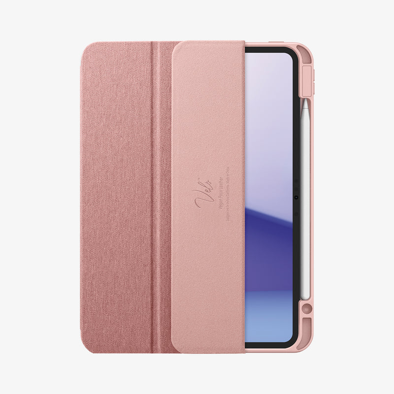 ACS07021 - iPad Pro 11-inch Case Urban Fit in Rose Gold showing the front, partially open with stylus pen