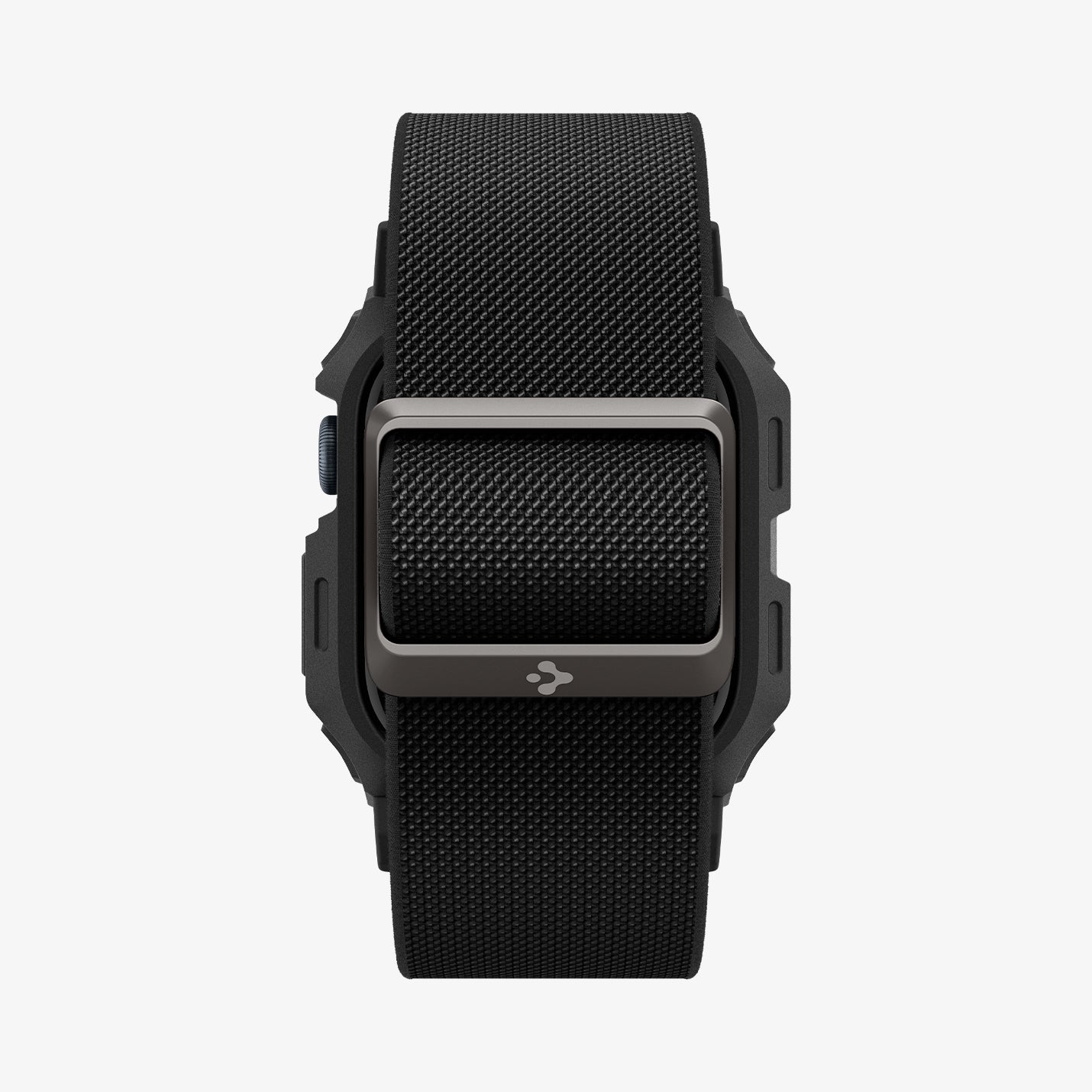 ACS08594 - Apple Watch (42mm) Case Lite Fit Pro in Matte Black showing the bottom with clasp