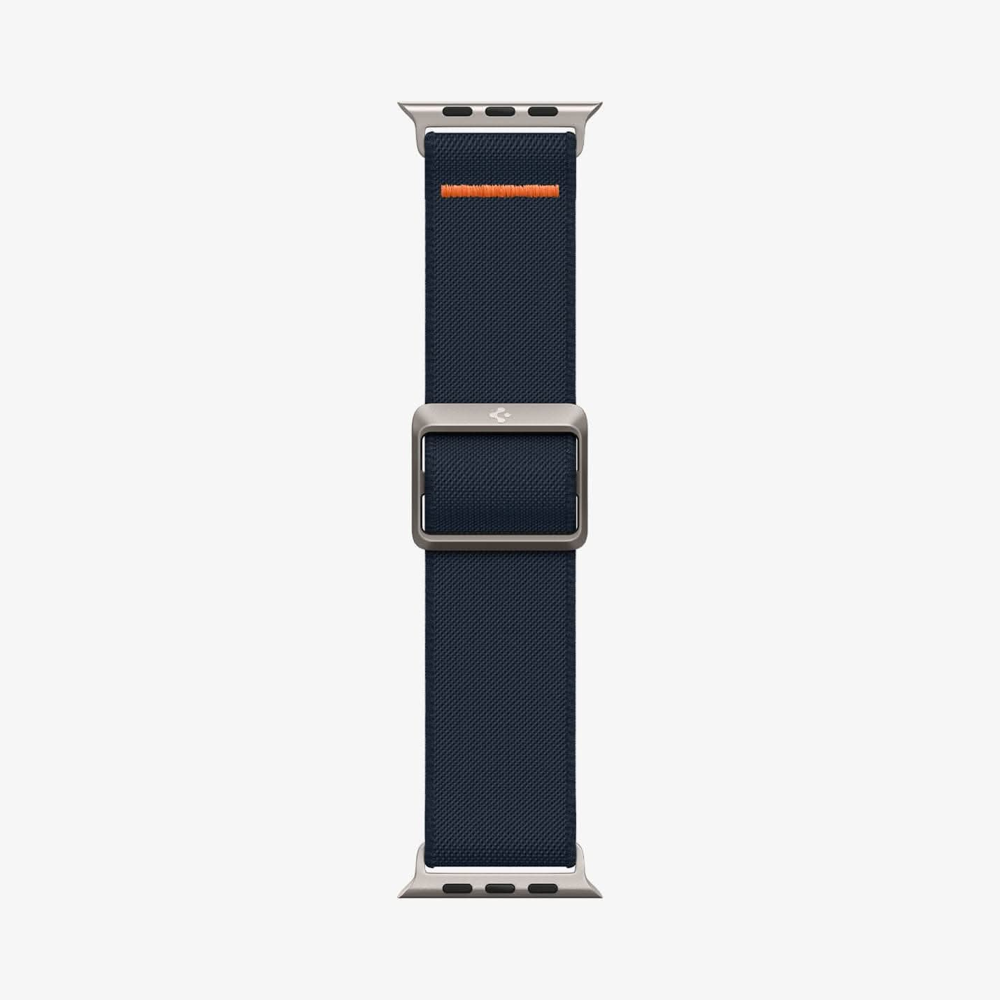 AMP05984 - Apple Watch Series (Apple Watch (49mm)/Apple Watch (45mm)/Apple Watch (42mm)) Watch Band Lite Fit Ultra in navy showing the watch band laid out flat