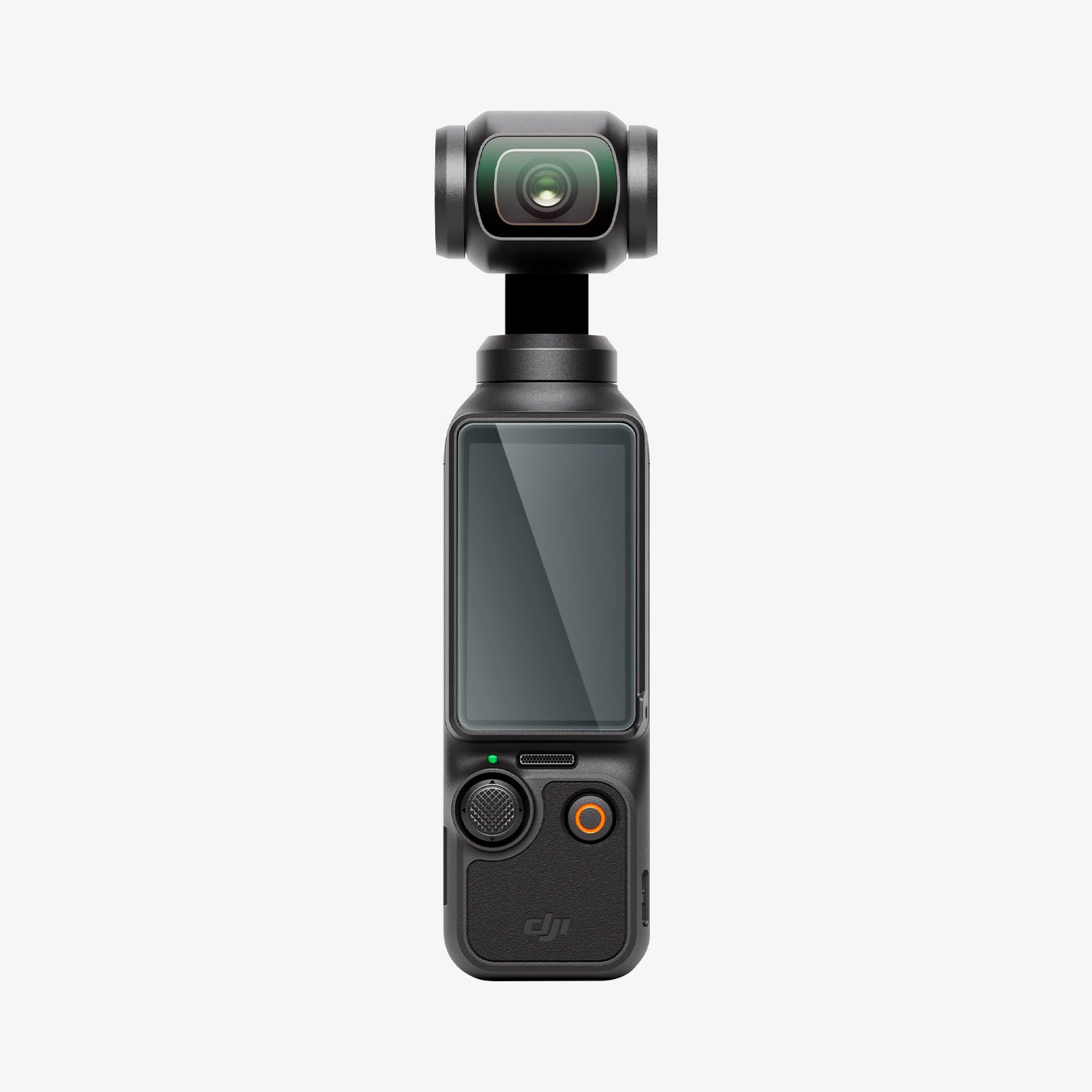 AGL07481 - DJI Osmo Pocket 3 Glas.tR SLIM in Clear showing the front of the osmo device camera monitor turned vertical