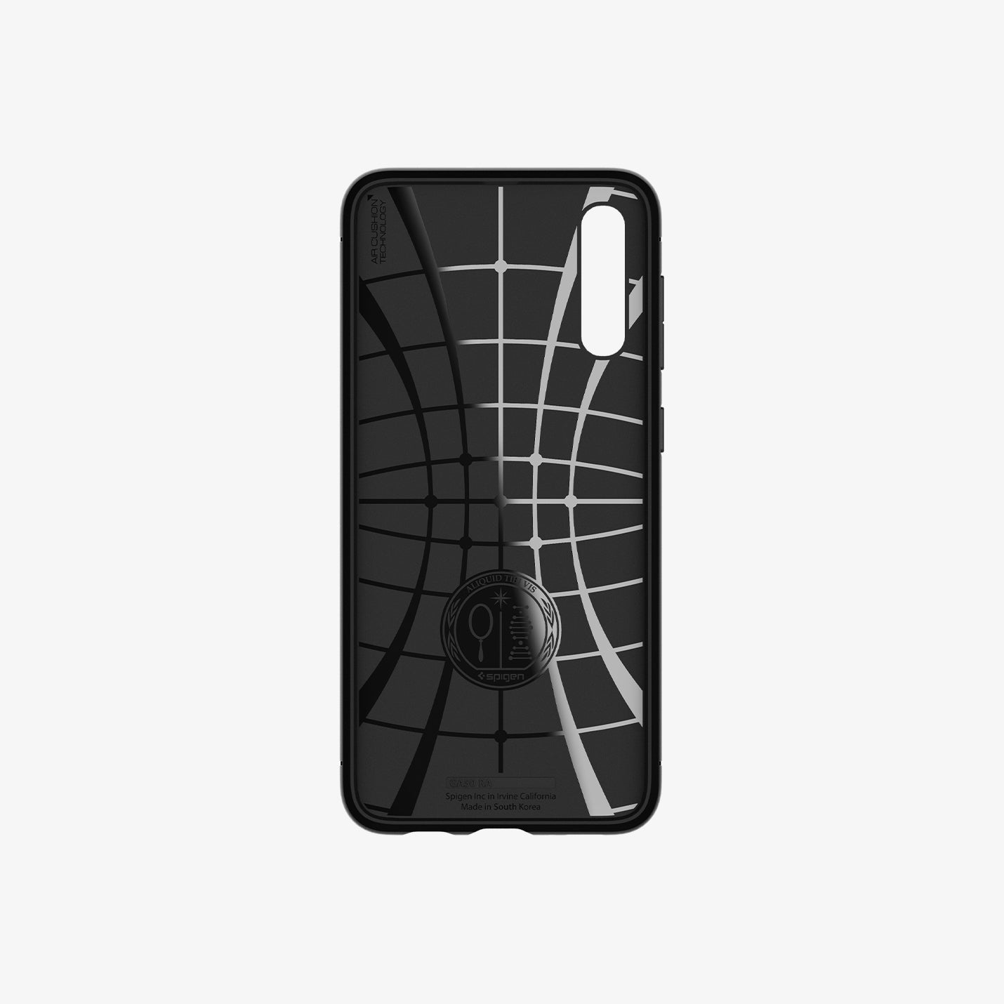 611CS26199 - Galaxy A50 Case Rugged Armor in Matte Black showing the inner case with spider web pattern