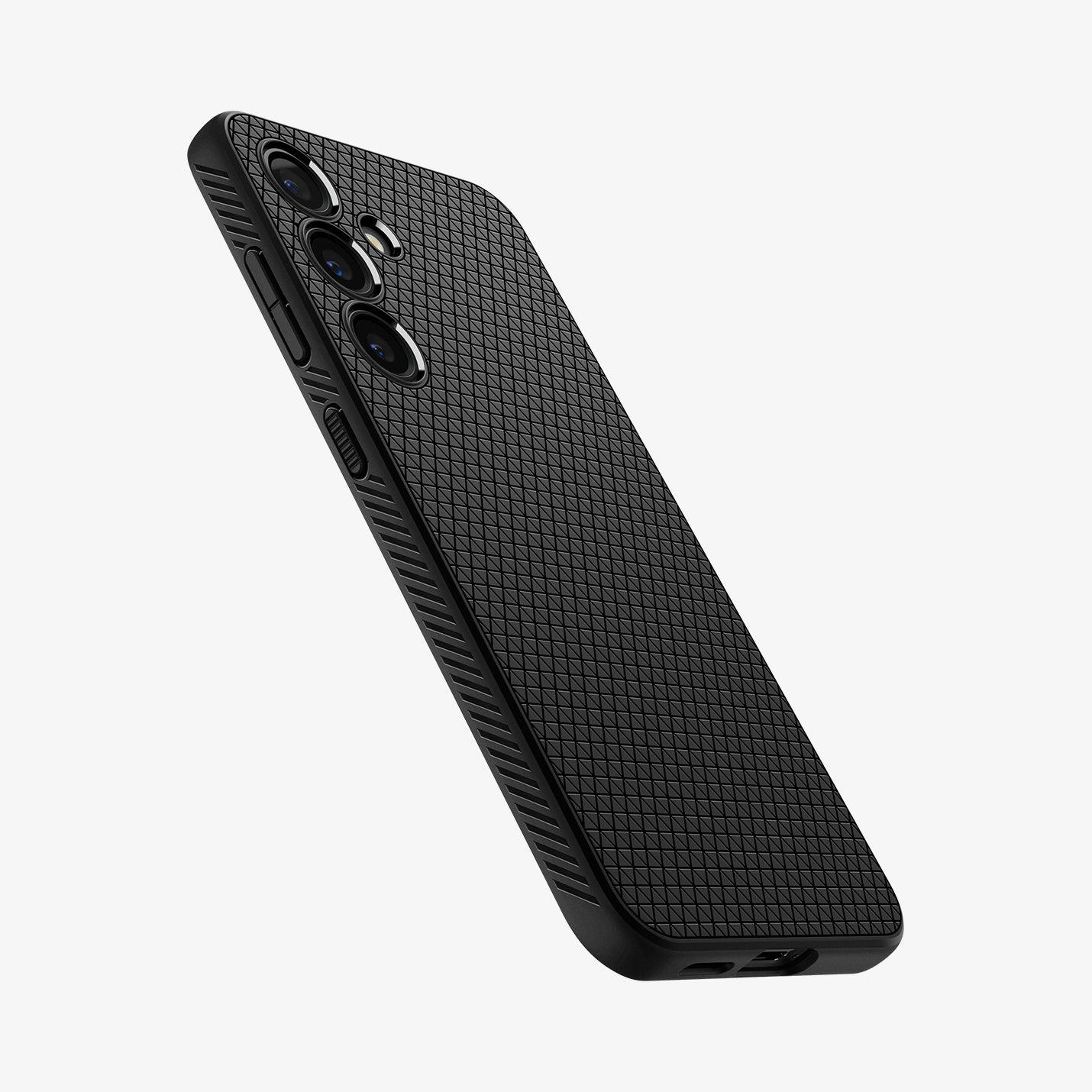 ACS07327 - Galaxy S24 Plus Case Liquid Air in Matte Black showing the back, side and partial bottom