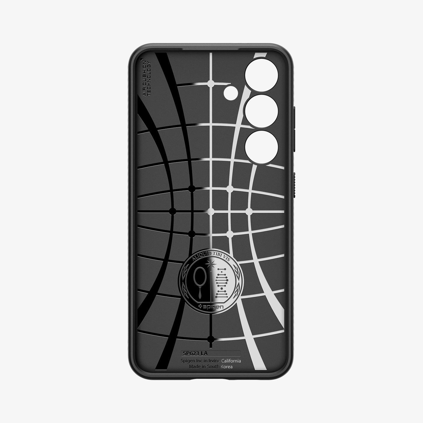 ACS07327 - Galaxy S24 Plus Case Liquid Air in Matte Black showing the inner case with spider web pattern