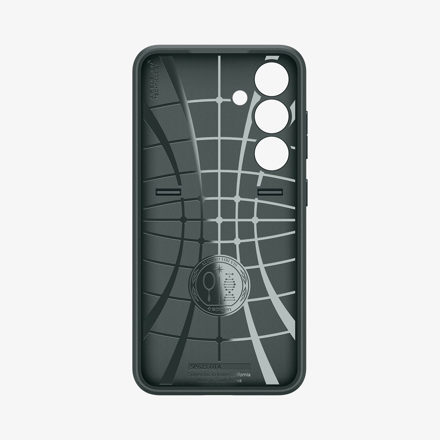 ACS07364 - Galaxy S24 Case Optik Armor in Abyss Green showing the inner case with spider web pattern