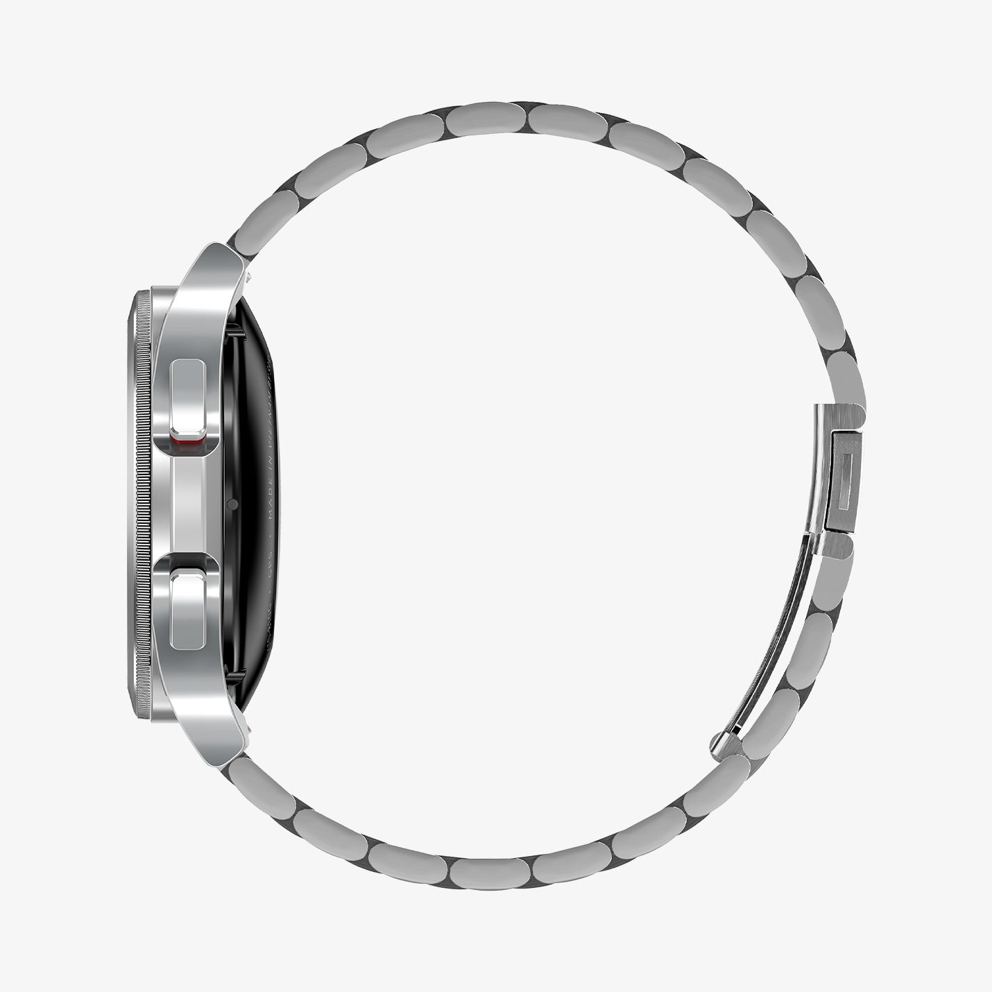 AMP03870 - Galaxy Watch 6 Band Modern Fit in silver showing the side