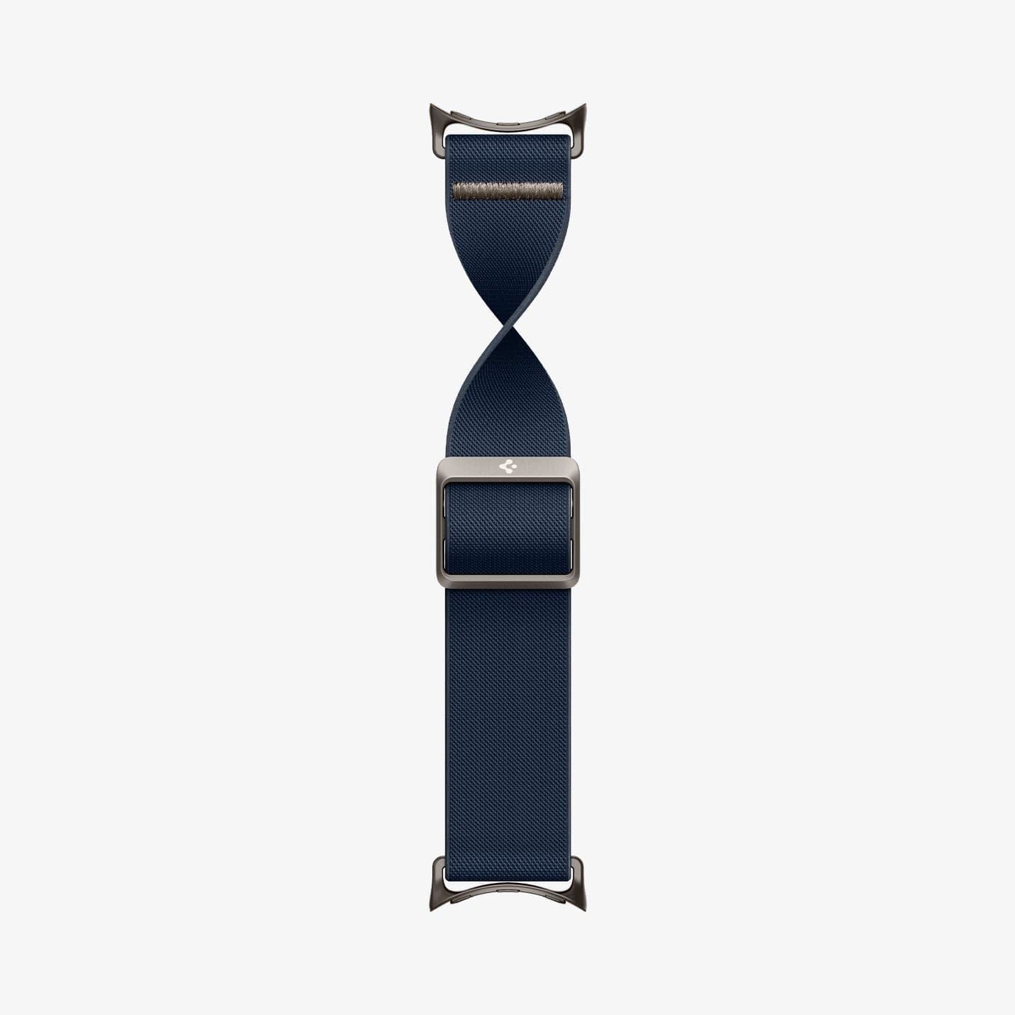 AMP07607 - Pixel Watch Lite Fit in Navy showing the full body of the band twisted showing partial inner and outer