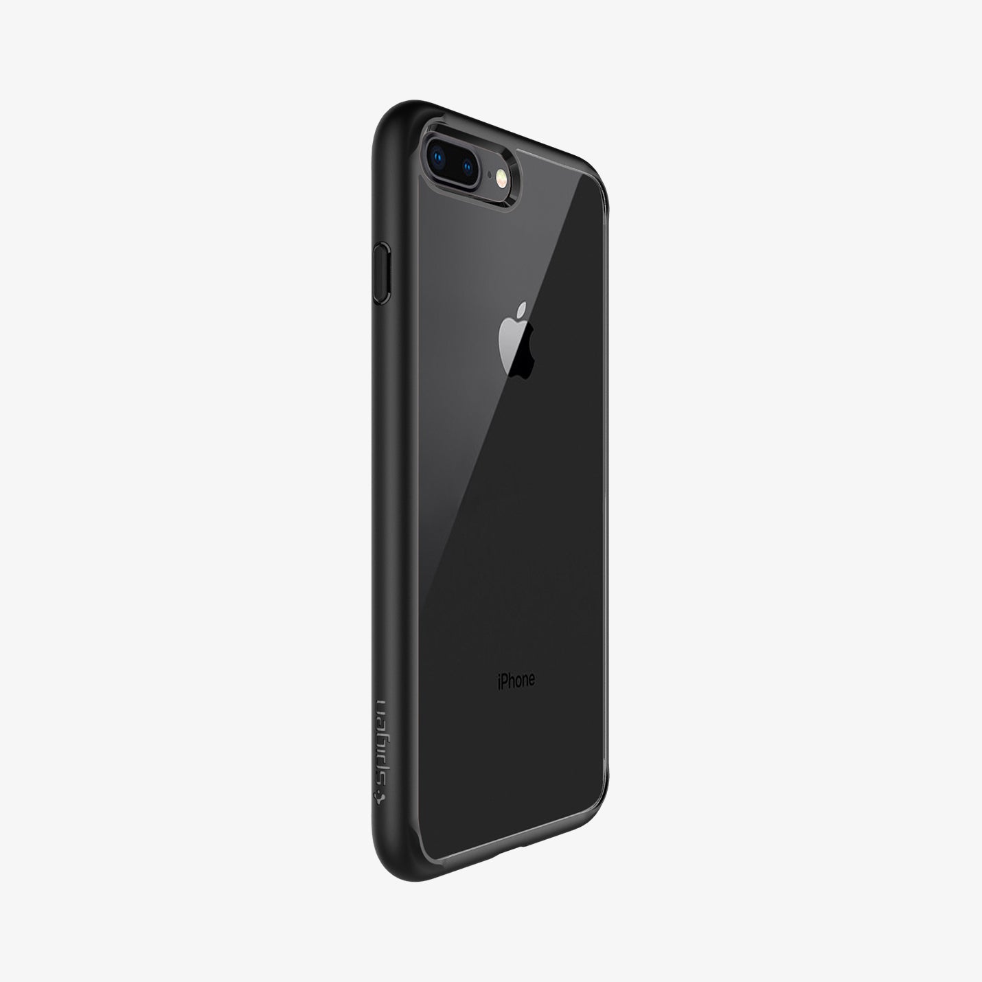 043CS21137 - iPhone 8 Plus Case Ultra Hybrid in Black showing the back and partial back