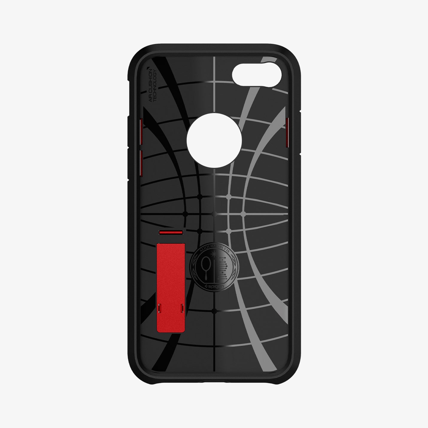 054CS24041 - iPhone 7 Case Tough Armor 2 in Red showing the inner case with spider web pattern