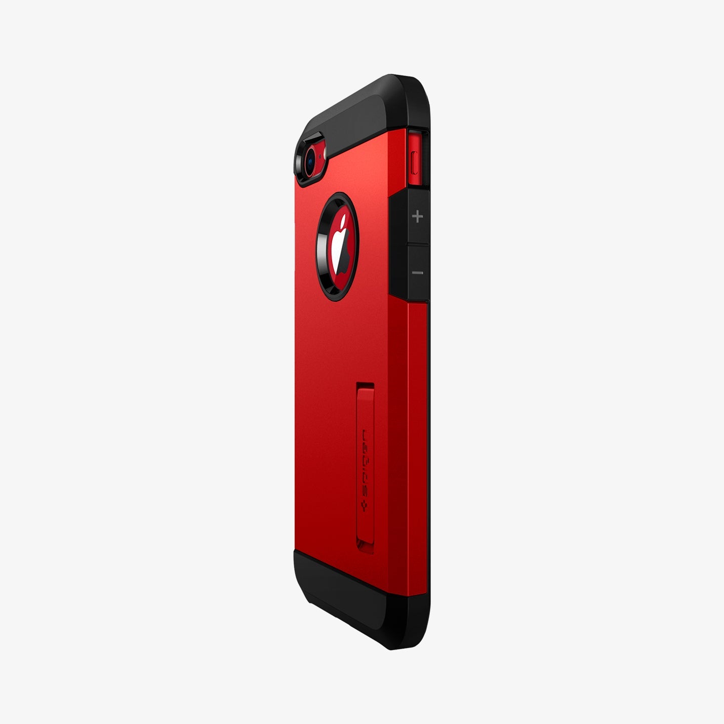 054CS24041 - iPhone 7 Case Tough Armor 2 in Red showing the partial back and side