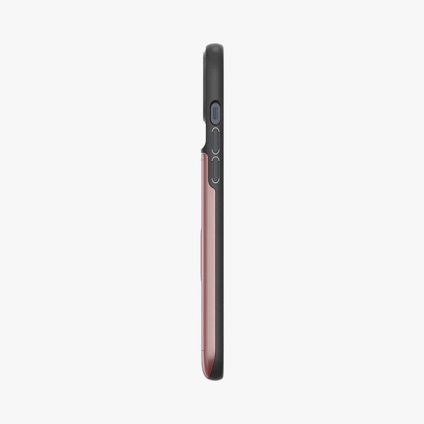 ACS05059 - iPhone 14 Case Slim Armor CS in rose gold showing the side with volume controls