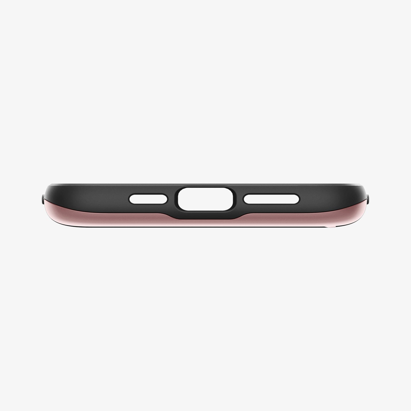 ACS05059 - iPhone 14 Case Slim Armor CS in rose gold showing the bottom with precise cutouts