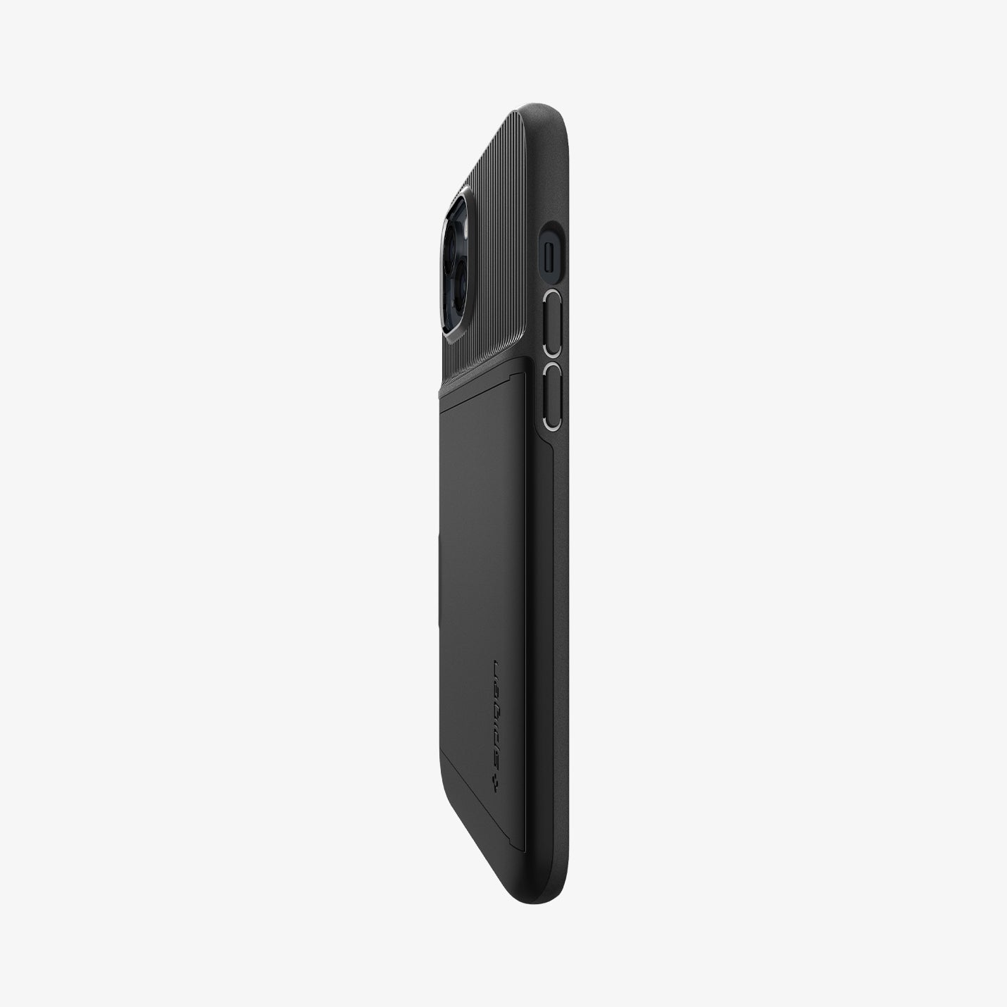 ACS04911 - iPhone 14 Plus Case Slim Armor CS in black showing the side and partial back