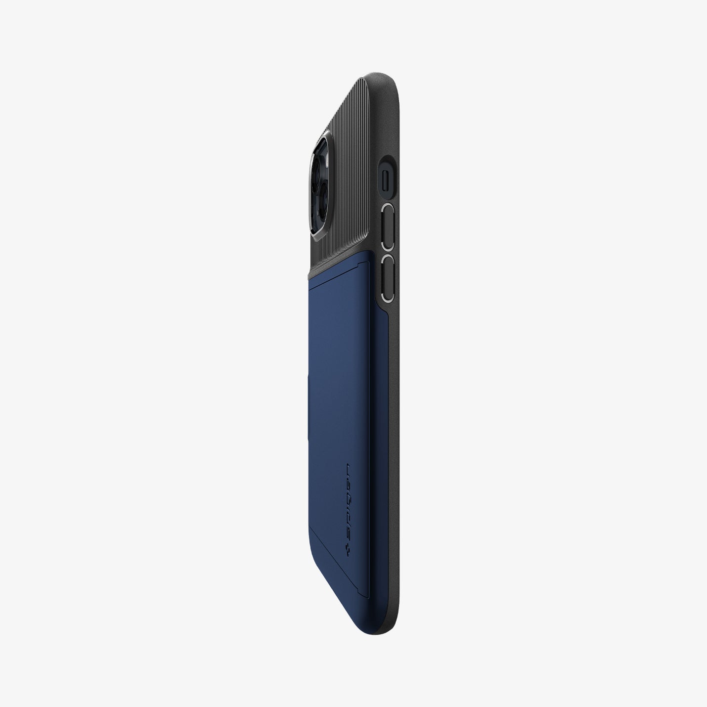 ACS04913 - iPhone 14 Plus Case Slim Armor CS in navy blue showing the side and partial back