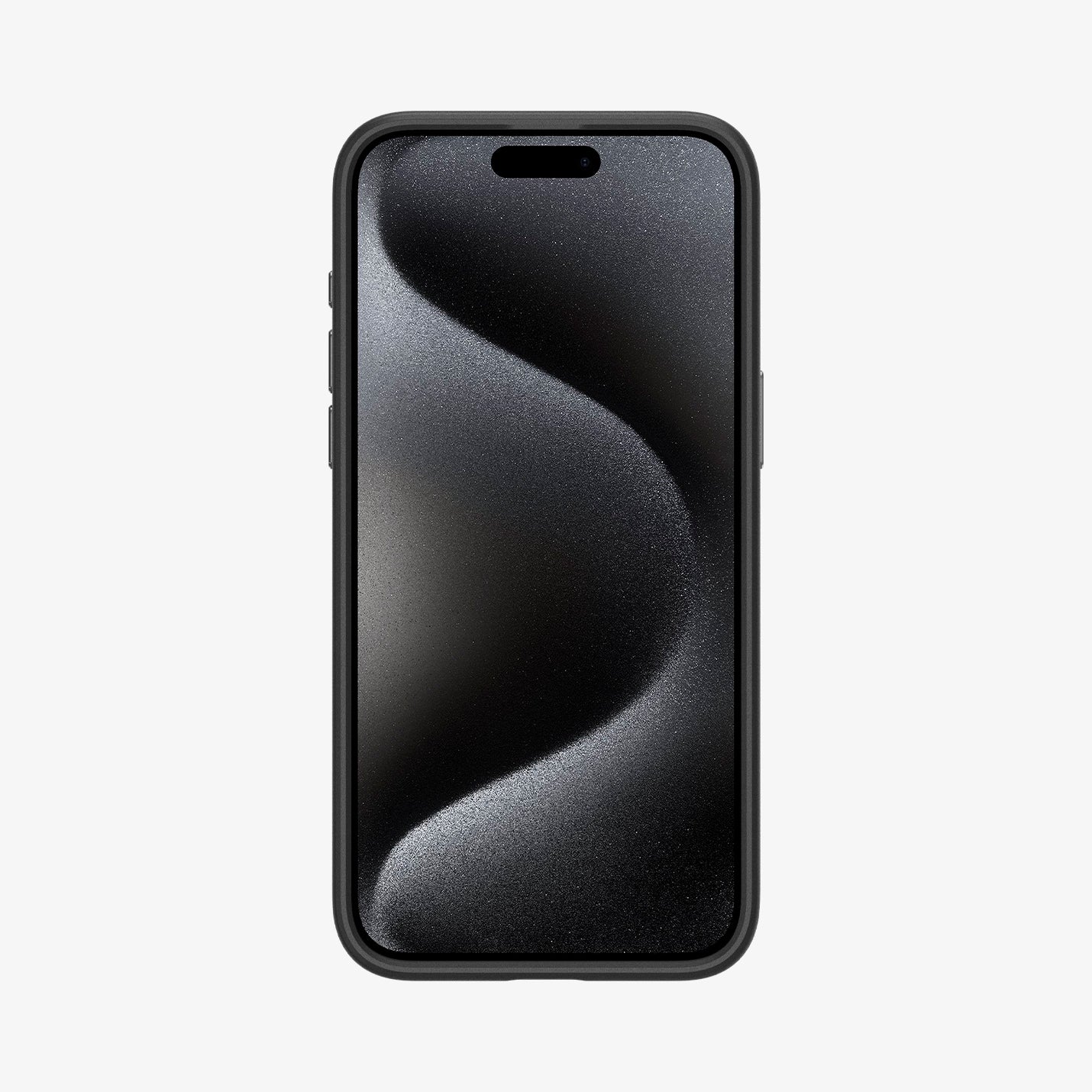 ACS07045 - iPhone 15 Pro Case Enzo Aramid (MagFit) in matte black showing the front