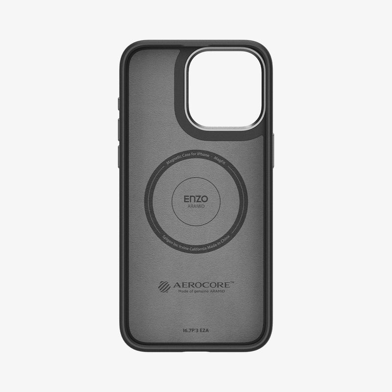 Spigen Magnetic Enzo Aramid Designed for iPhone 15 Pro Max Case,  [Military-Grade Protection] Compatible with MagSafe (2023) - Matte Black