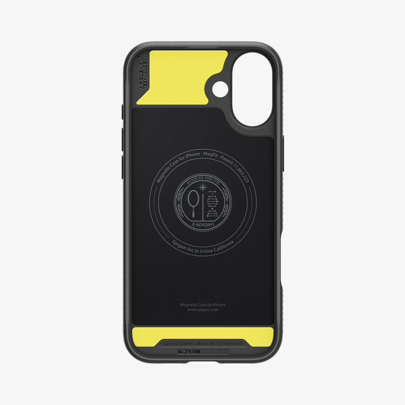 ACS08214 - iPhone 16 Case Rugged Armor (MagFit) in Matte Black showing the inner case