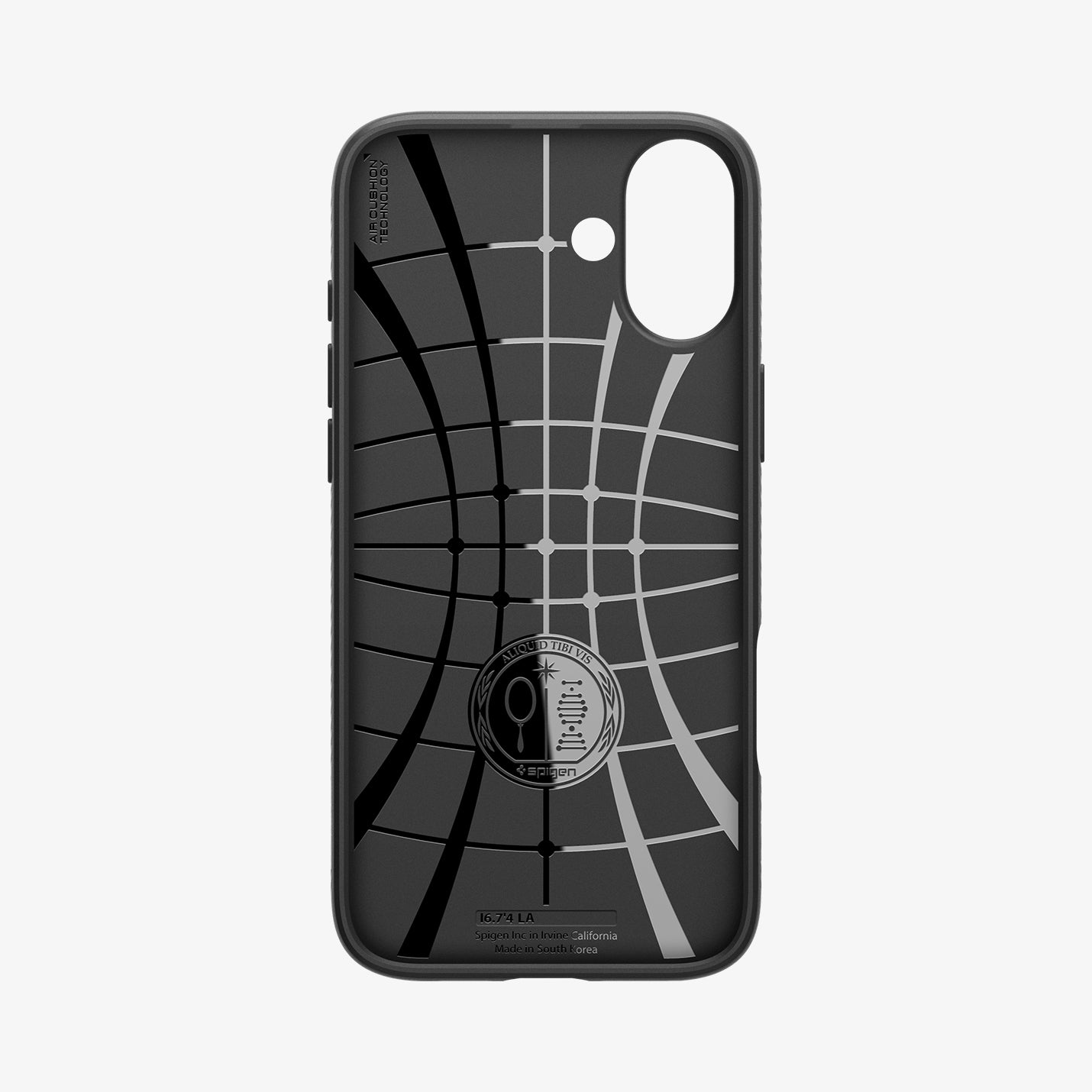 ACS08194 - iPhone 16 Case Liquid Air in Matte Black showing the inner case