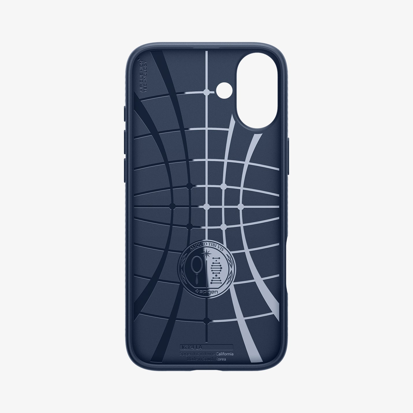 ACS08195 - iPhone 16 Case Liquid Air in Navy Blue showing the inner case