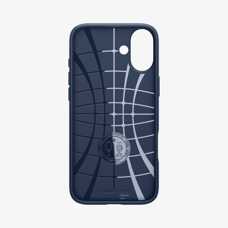 ACS08195 - iPhone 16 Case Liquid Air in Navy Blue showing the inner case