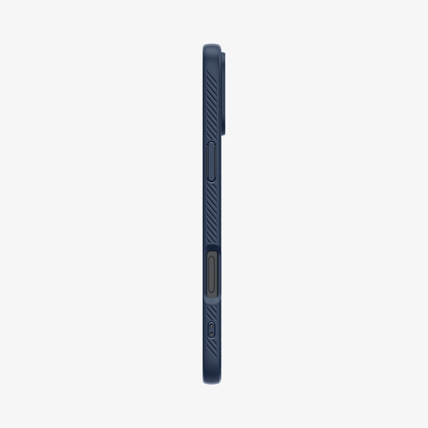 ACS08067 - iPhone 16 Plus Case Liquid Air in Navy Blue showing the side