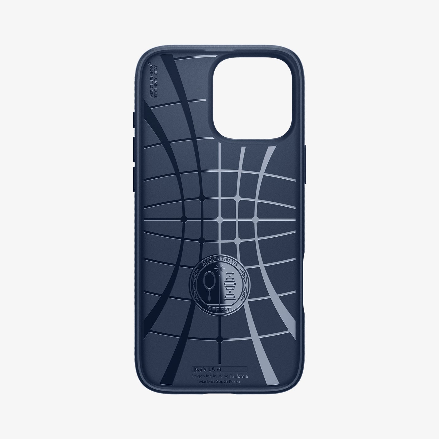 ACS08118 - iPhone 16 Pro Case Liquid Air in Navy Blue showing the inner case