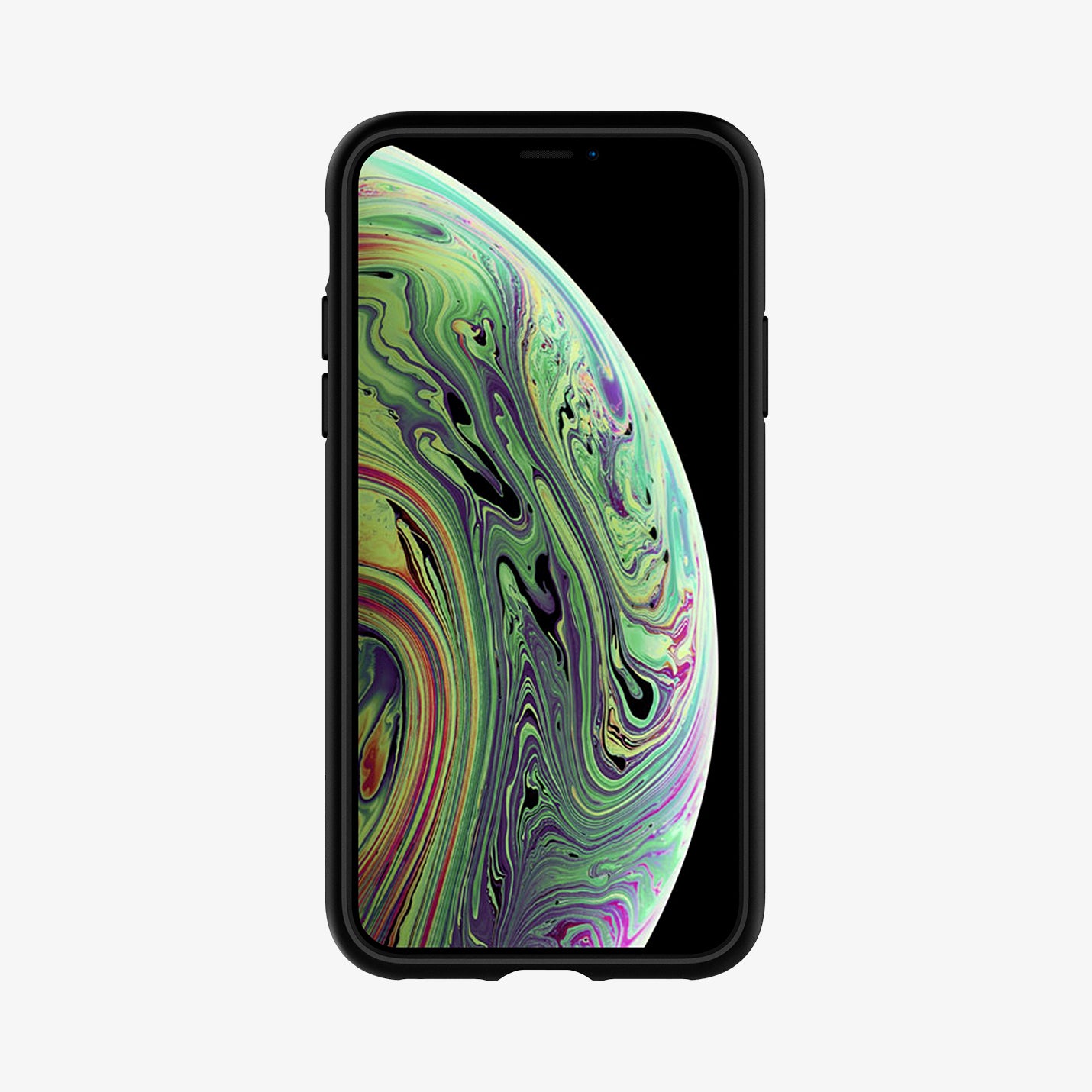 057CS22123  - iPhone XS Case Liquid Air in  Matte Black showing the front