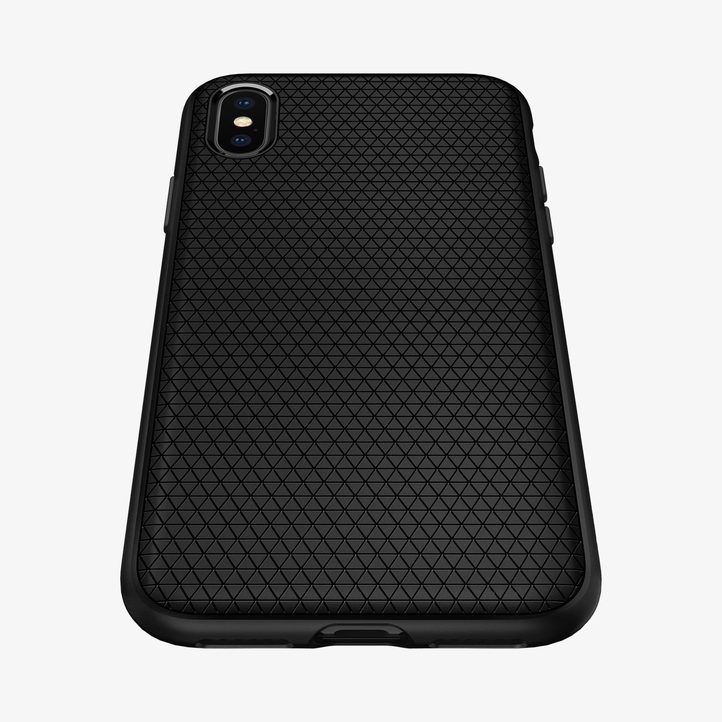 057CS22123  - iPhone XS Case Liquid Air in  Matte Black showing the back and bottom partially zoomed in