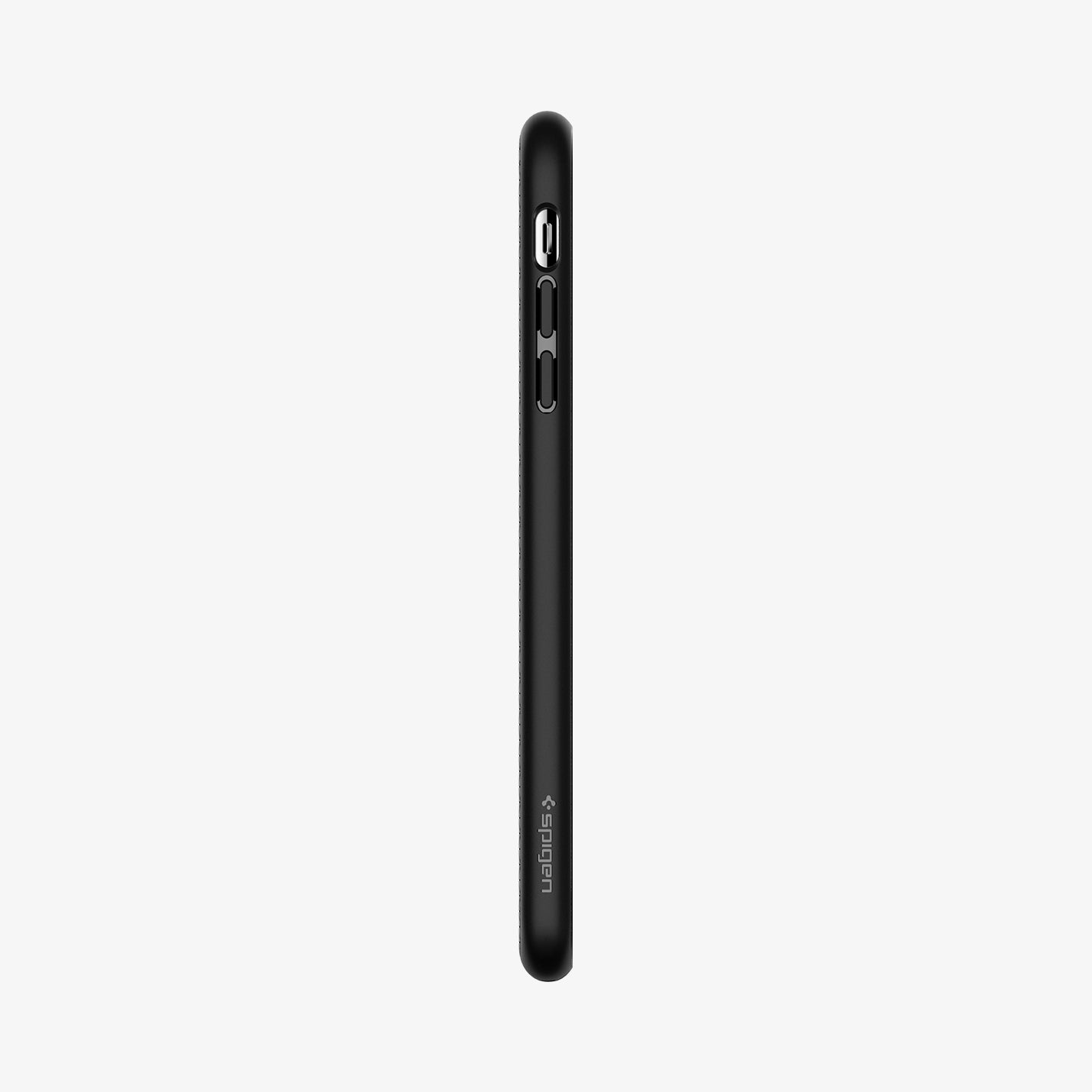 065CS25126  - iPhone XS Max Case Liquid Air in  Matte Black showing the side with side buttons