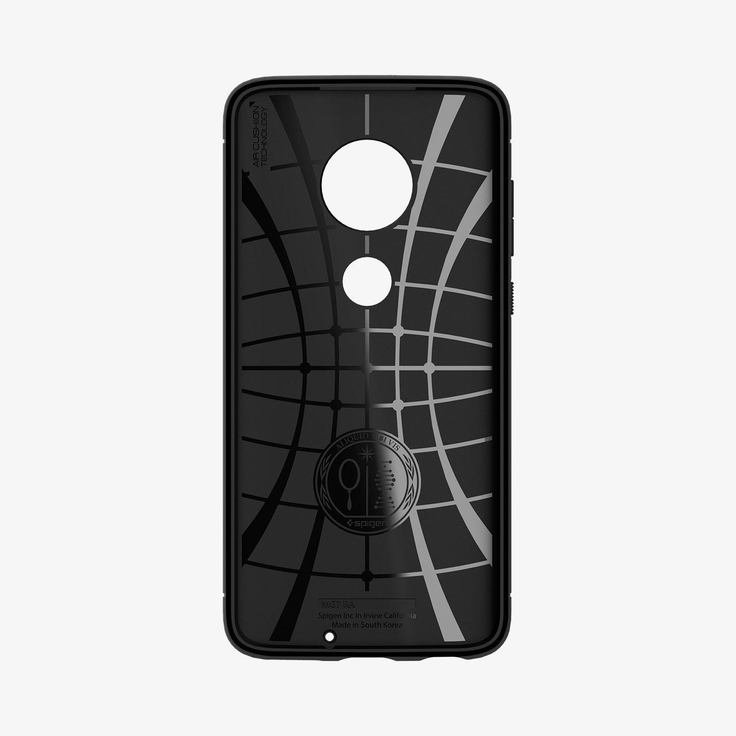 M25CS25947 - Moto G7 Case Rugged Armor in black showing the inside of case