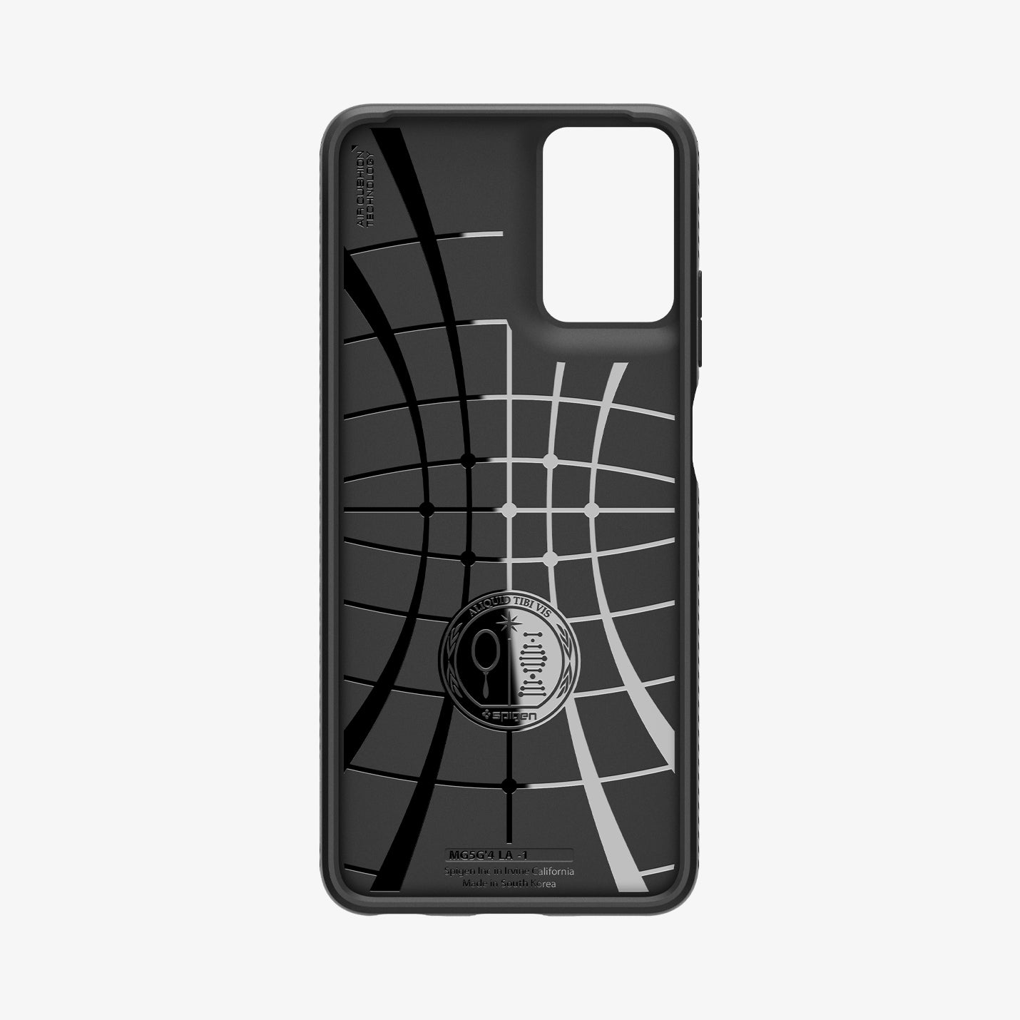 ACS07768 - Moto G 5G (2024) Case Liquid Air in Matte Black showing the inner case with spider web pattern