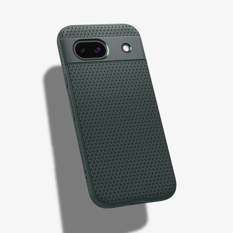 ACS07258 - Pixel 8a Case Liquid Air in Abyss Green showing the back and partial side with side buttons