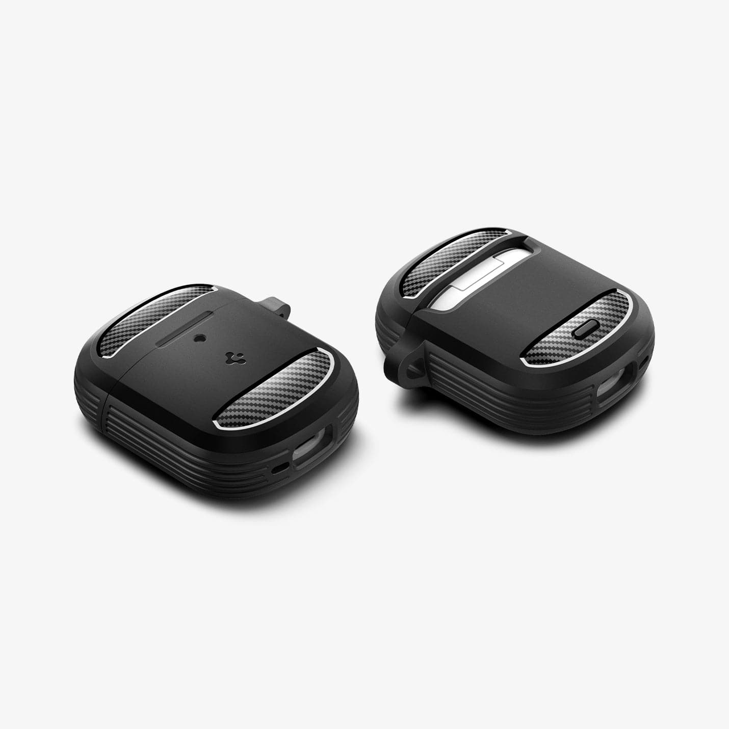 ACS07604 - Pixel Buds Pro 2 Case Rugged Armor in Matte Black showing the front, back, partial sides and bottom