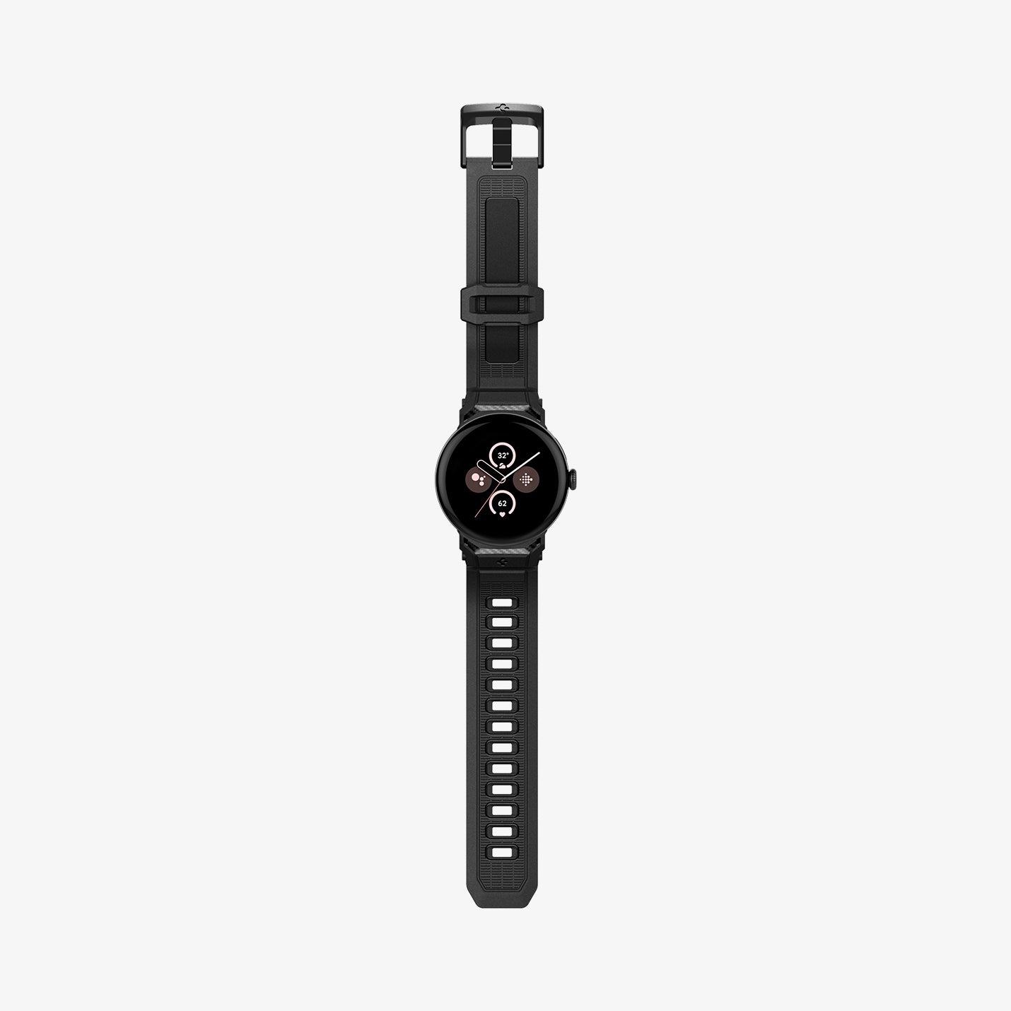 AMP07556 - Pixel Watch 3 (41mm) in Black showing the front full body laid flat