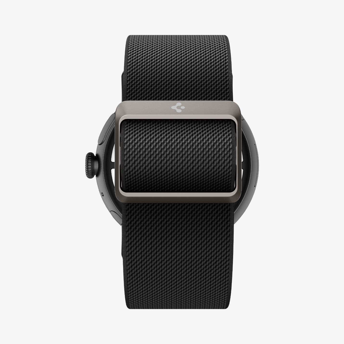 AMP07601 - Pixel Watch 3 (45mm) Case Lite Fit in Black showing the partial back and bottom