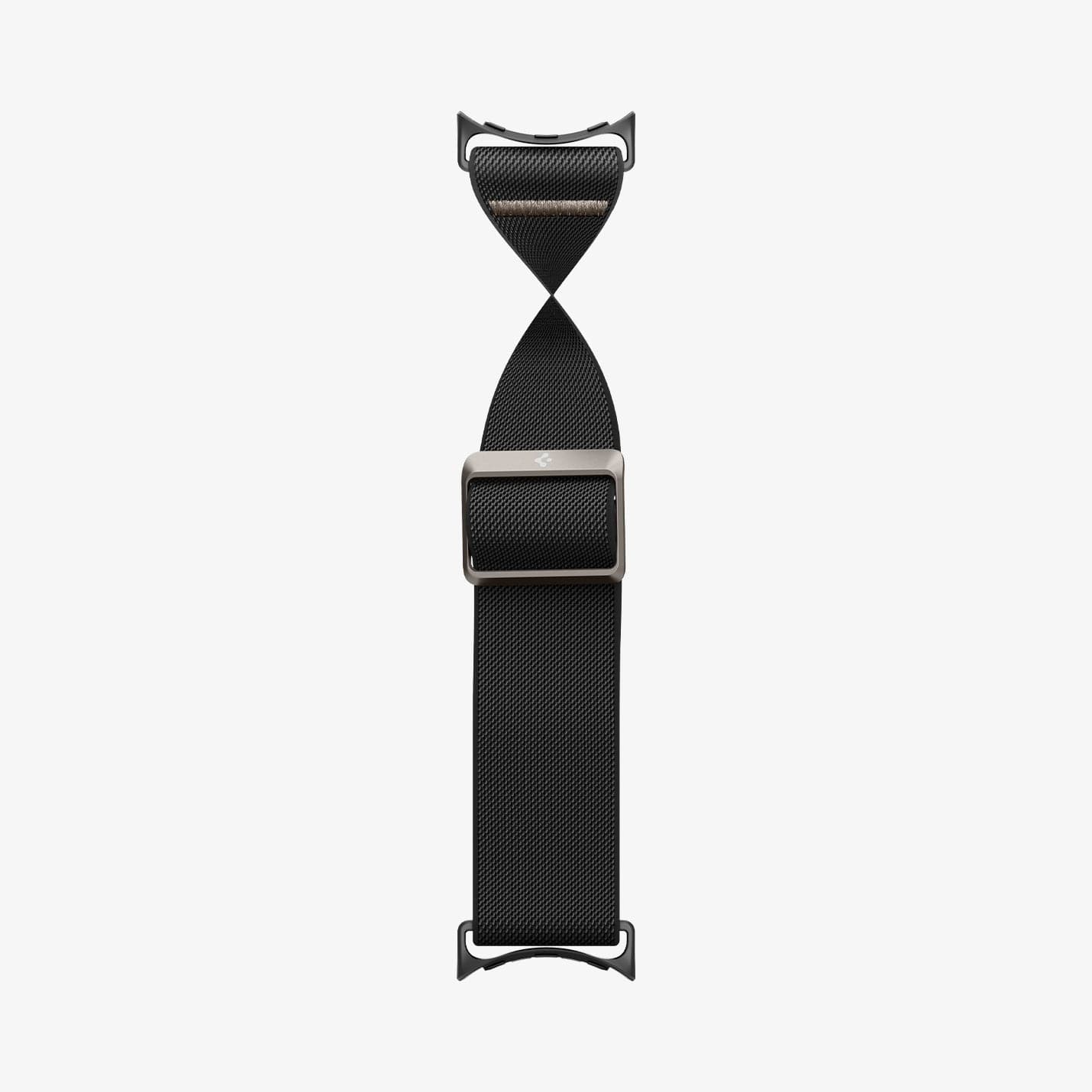 AMP07601 - Pixel Watch 3 (45mm) Case Lite Fit in Black showing the watch band laid out flat bending