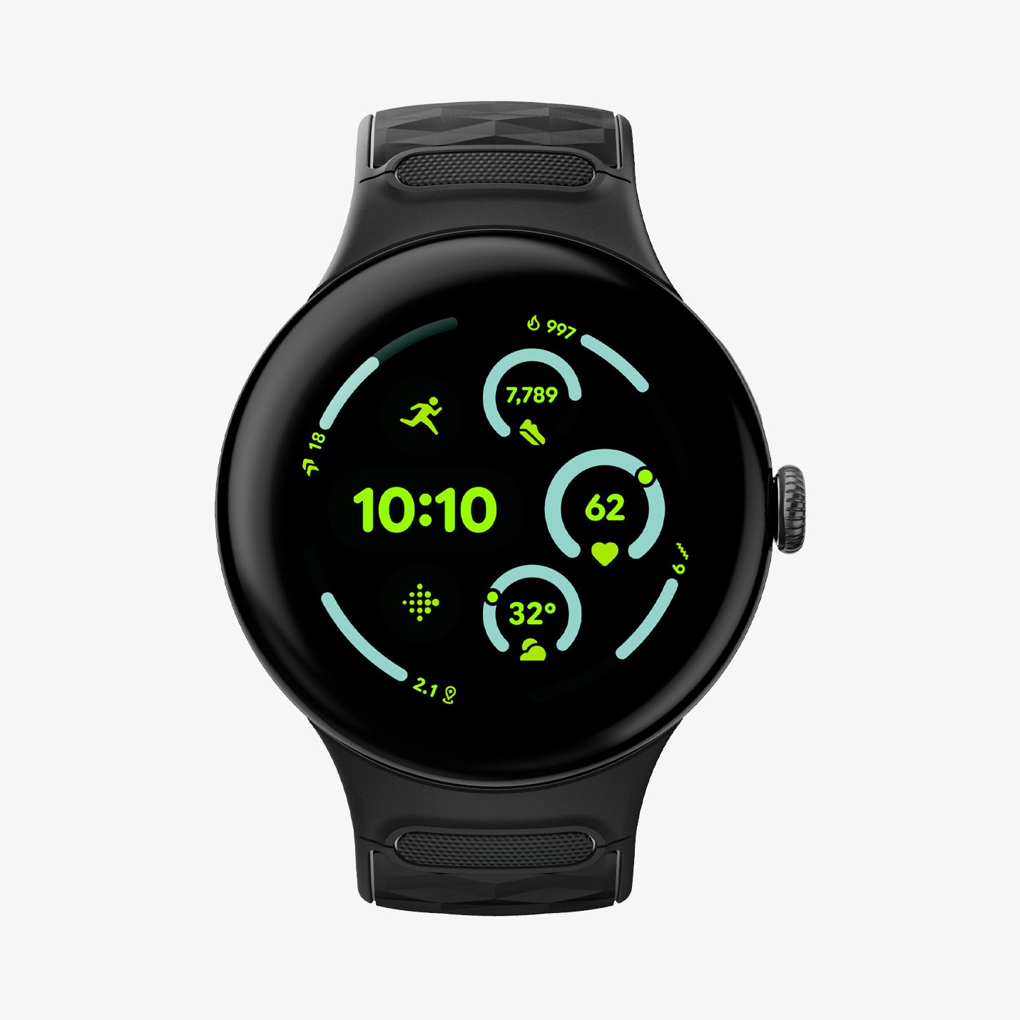 AMP09108 - Pixel Watch 3 (45mm) Case Parallax in Matte Black showing the front