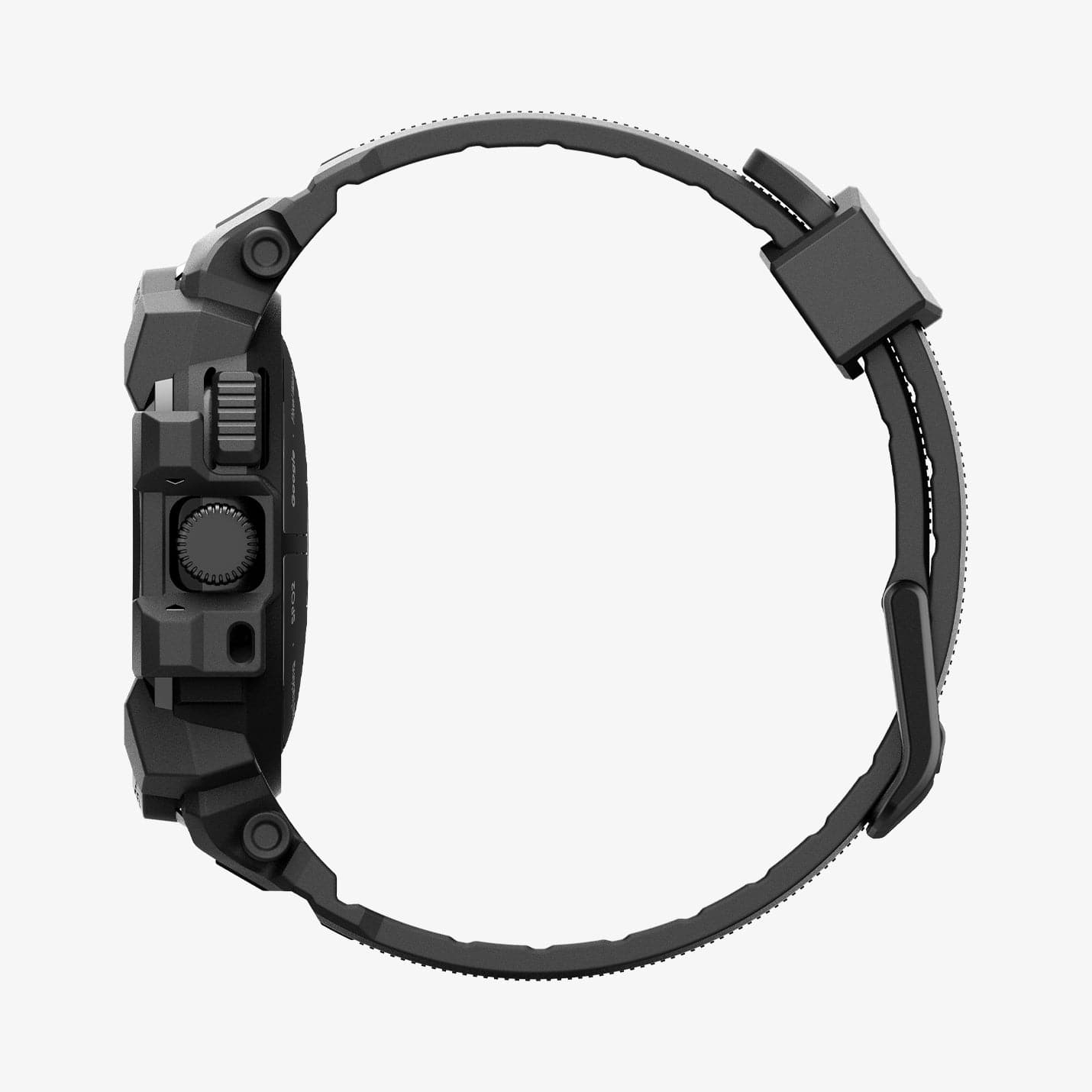 ACS07599 - Pixel Watch 3 (45mm) Case Rugged Armor Pro in Black showing the side