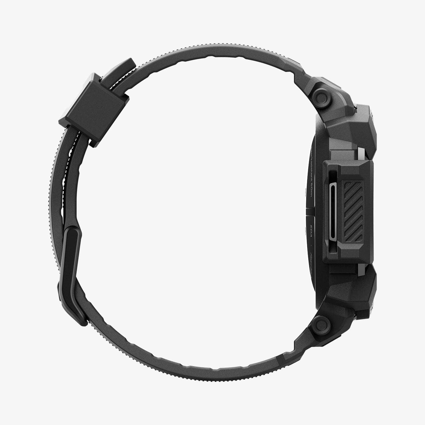 ACS07599 - Pixel Watch 3 (45mm) Case Rugged Armor Pro in Black showing the side