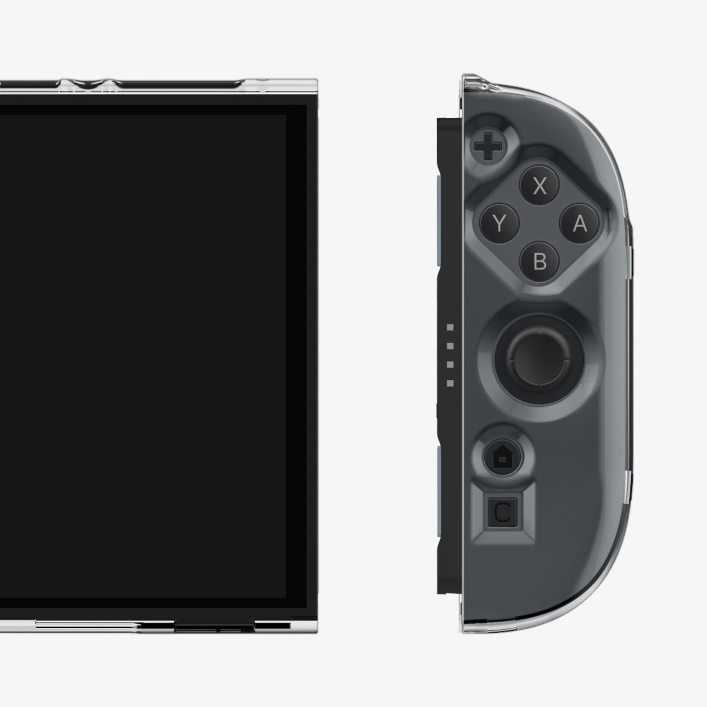 ACS09311 - Nintendo Switch 2 Case Air Fit in Crystal Clear showing the detached right side navigation from the screen