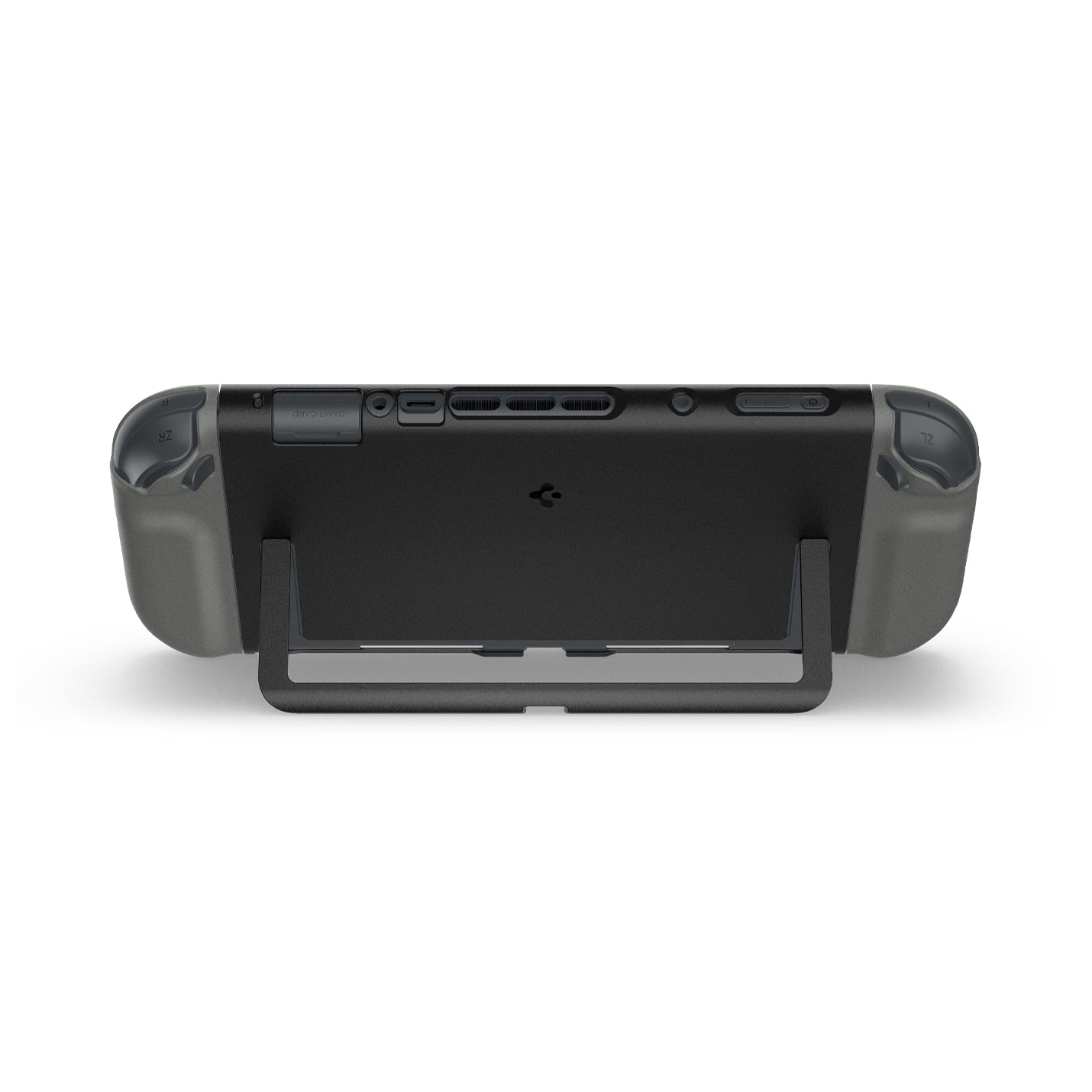 ACS09343 - Nintendo Switch 2 Case Nano Pop in Black Sesame showing the back, top and sides, propped up with the built-in kickstand