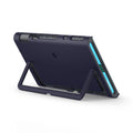 ACS09076 - Nintendo Switch 2 Case Nano Pop in Blueberry Navy showing the back, top and side propped up with the built-in kickstand