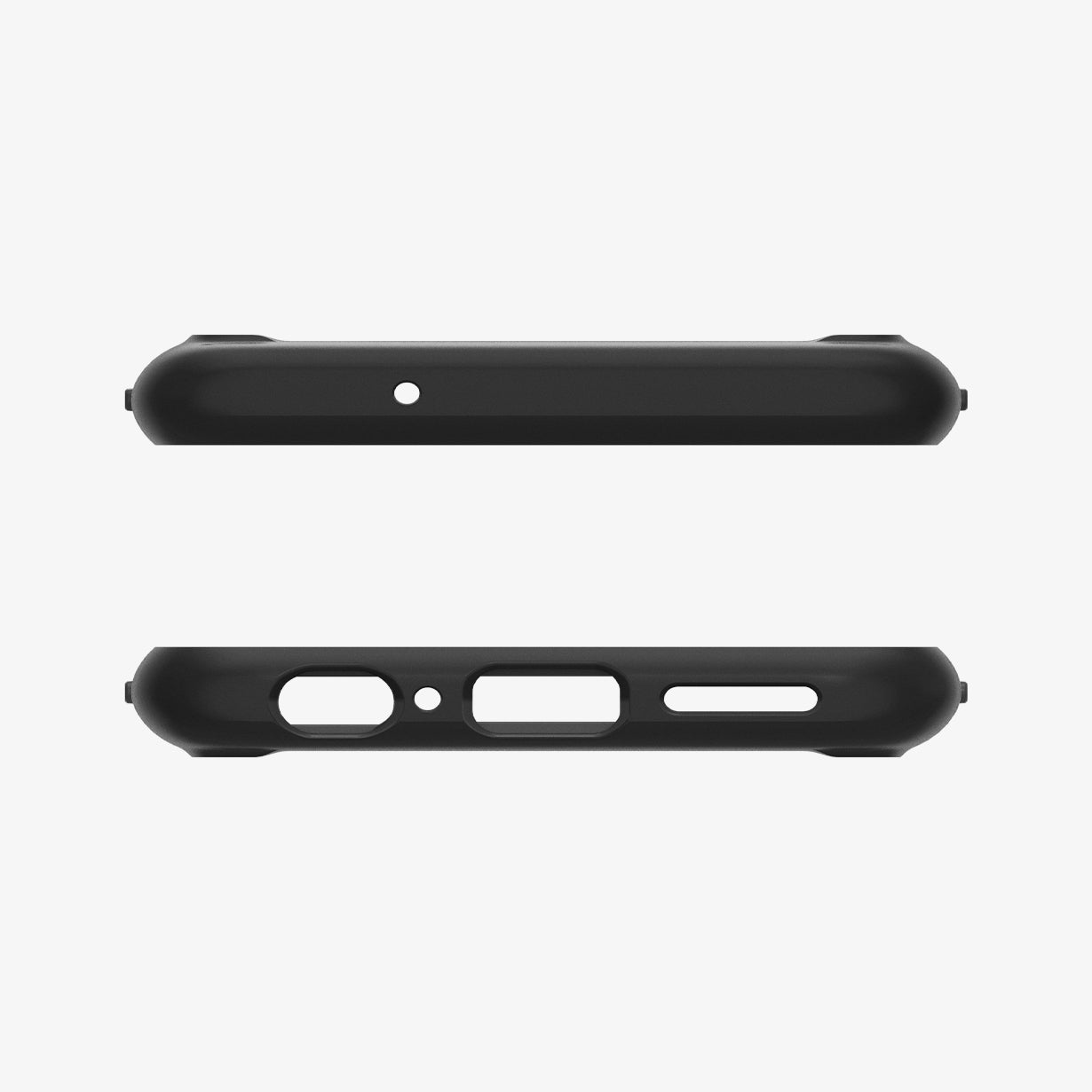 ACS02603 - OnePlus Nord N100 Ultra Hybrid Case in Matte Black showing the top and bottom