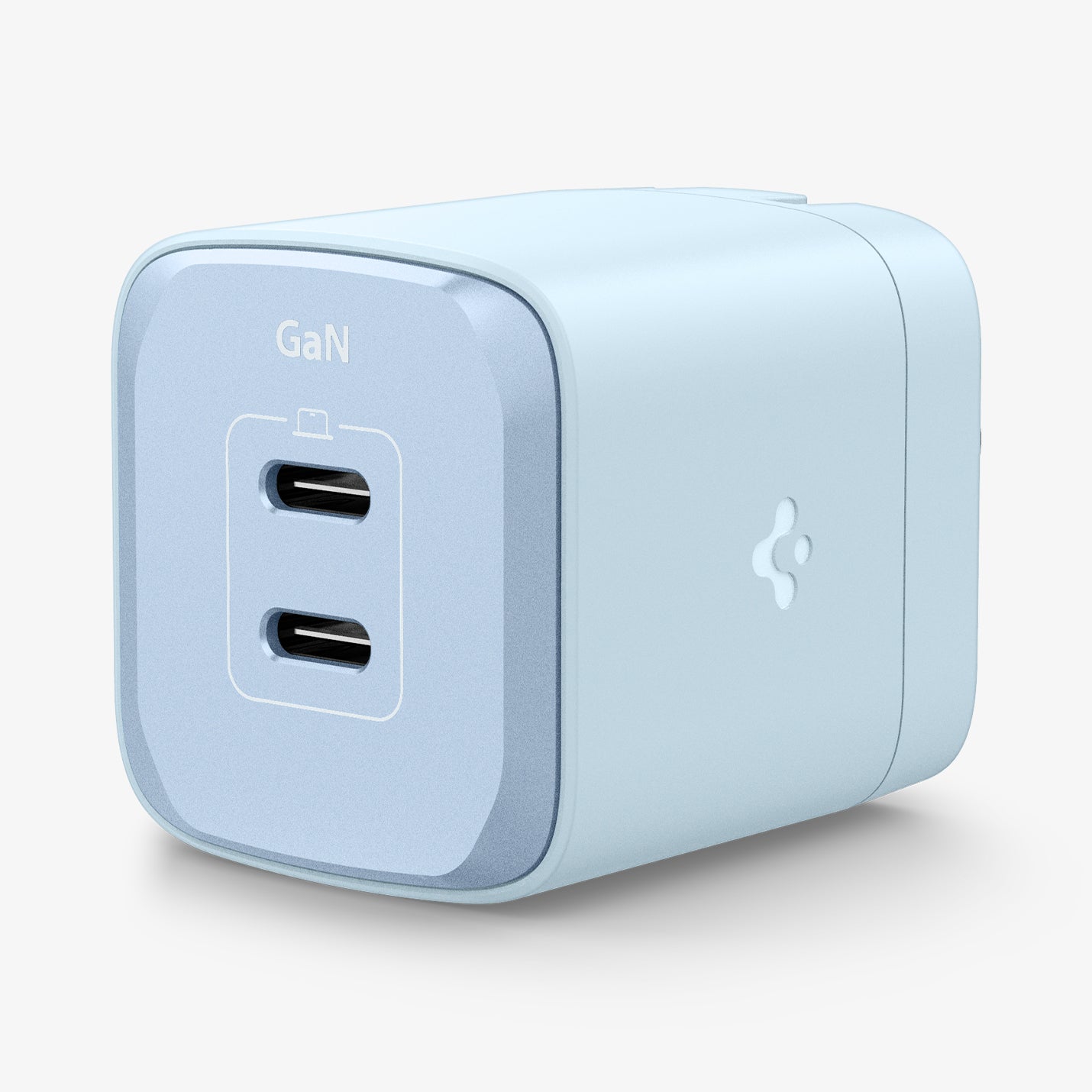 ACH05153 - ArcStation™ Pro GaN 452 Dual USB-C Wall Charger PE2203 in Sierra Blue showing the sides and top with 2 usb c type charging ports