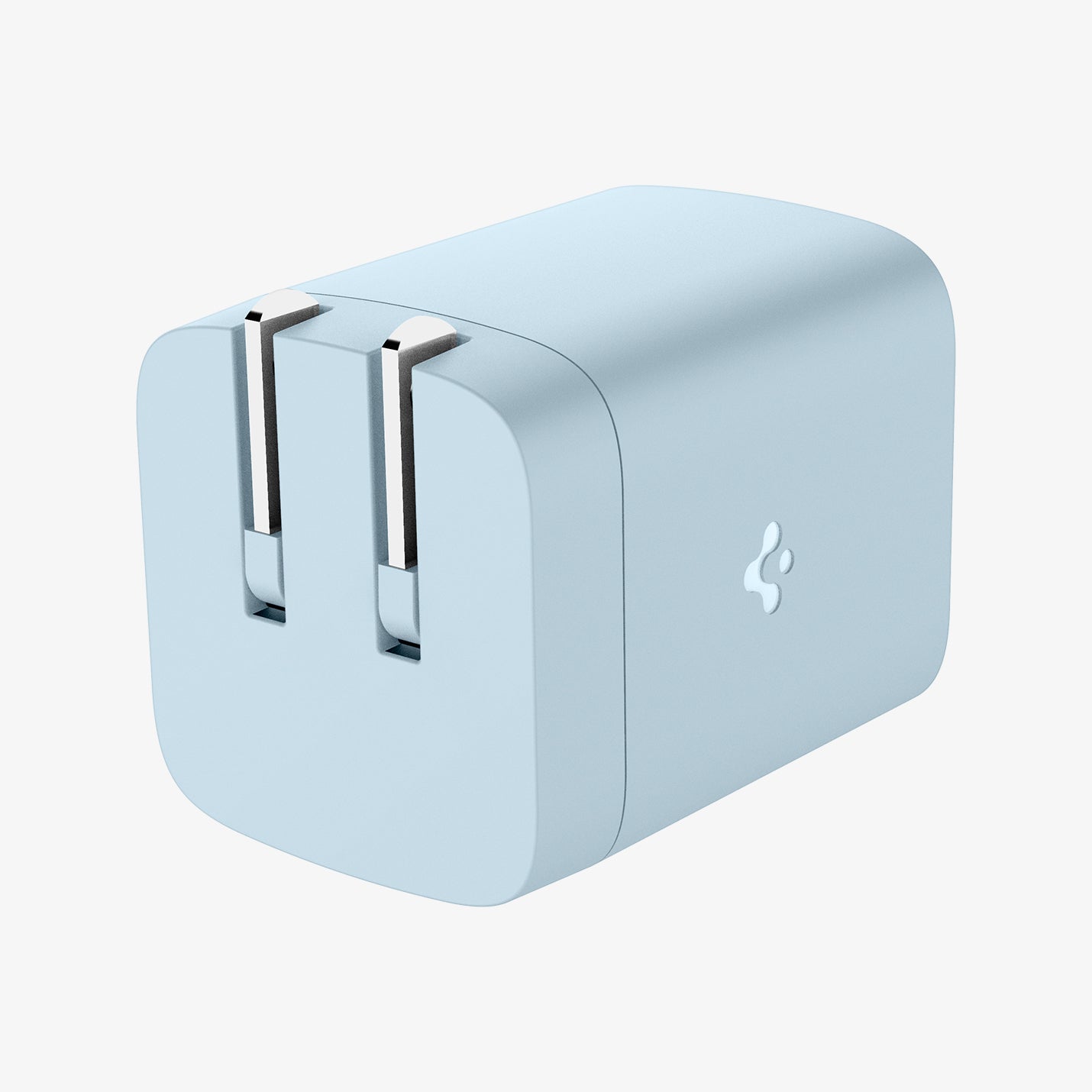 ACH05162 - ArcStation™ Pro GaN 652 Dual USB-C Wall Charger PE2204 in Sierra Blue showing both sides and the bottom with power connector folded in the wall charger